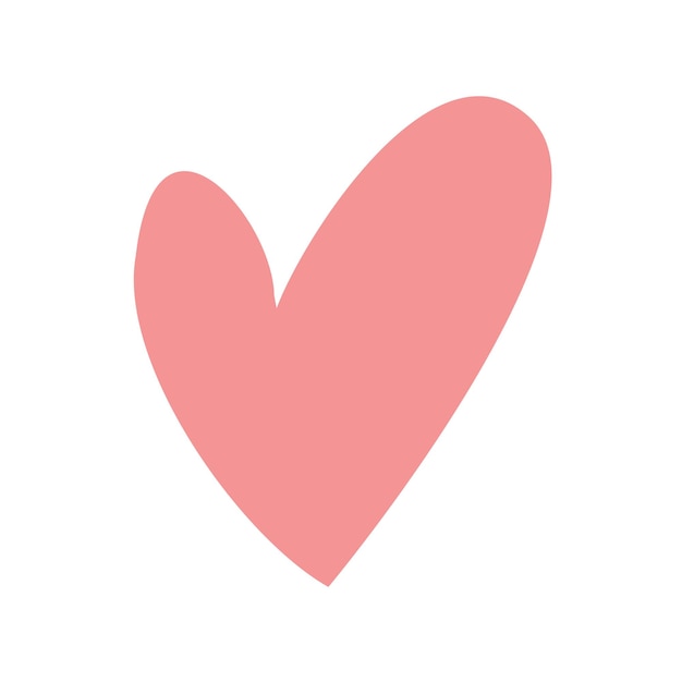 Corazón rosa vectorial sobre fondo blanco