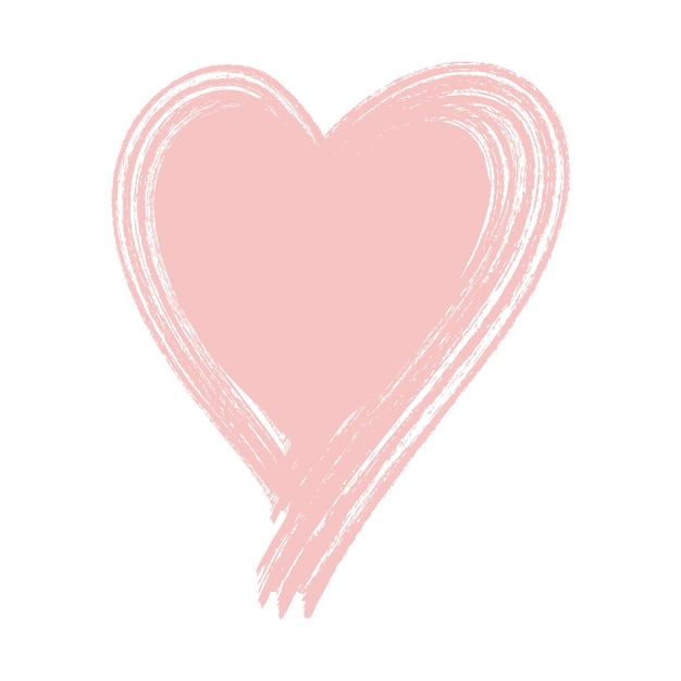 Corazón rosado sobre un fondo blanco Ilustración vectorial Grunge