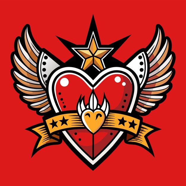 Vector corazón con rosas valentín amor rojo dibujado a mano personaje de dibujos animados pegatina icono concepto aislado