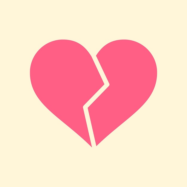 El corazón roto es una ilustración vectorial abstracta y hermosa con un diseño colorido y útil.