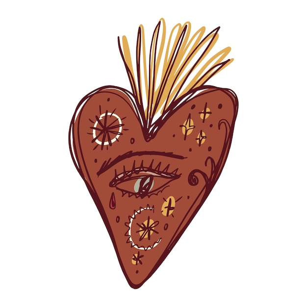 Corazón Sagrado con Ojo y Motivos Celestiales