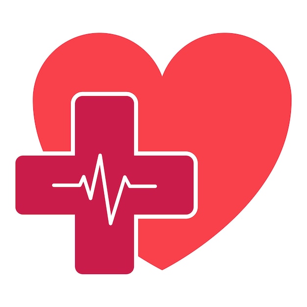 Corazón de salud con línea Plus y Ecg