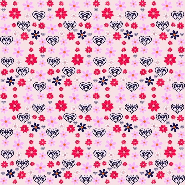 Corazón de San Valentín de patrones sin fisuras con diferentes corazones