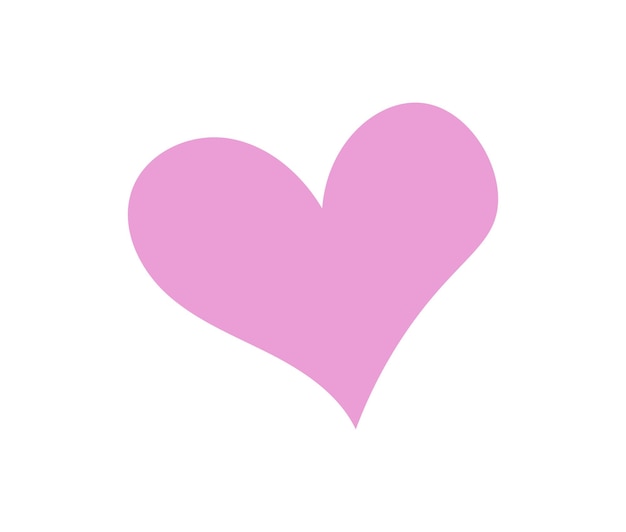 Corazón, Símbolo del Amor y del Día de San Valentín. Icono rosa plano aislado sobre fondo blanco.