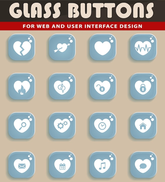 Corazón simplemente símbolos para web e interfaz de usuario