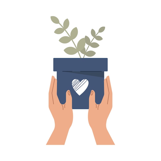 Corazón sostenido por manos diversas Concepto de ilustración vectorial para compartir amor ayudando a otros a la caridad apoyada por la comunidad global