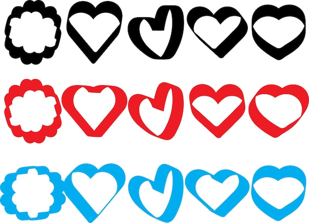 Corazón SVG Bundle Corazón de San Valentín Svg Esbozo Svg Amor Svg Forma del corazón Svg Corazón dibujado a mano Svg