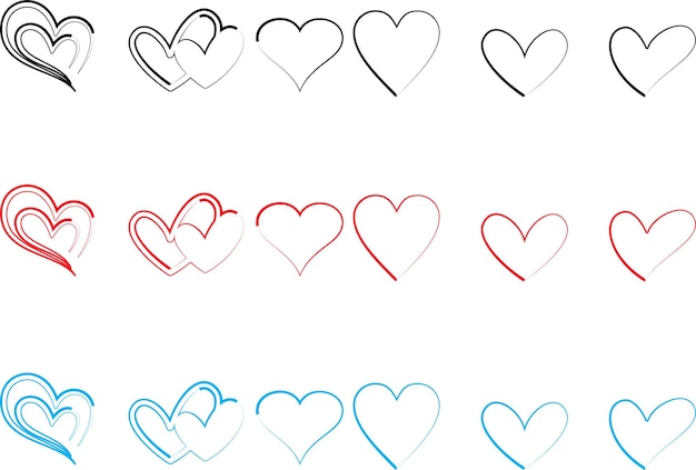 Vector corazón svg bundle corazones svg amor svg días de san valentín svg corazón curioso cut archivos iconos de corazón dxf