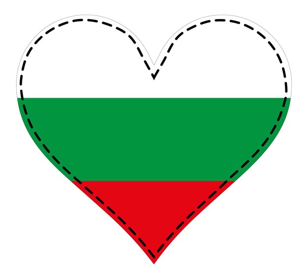 Vector corazón en técnica patchwork bandera de bulgaria