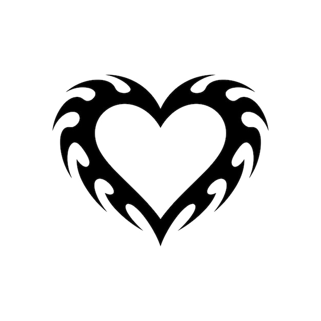 El corazón tribal con llamas
