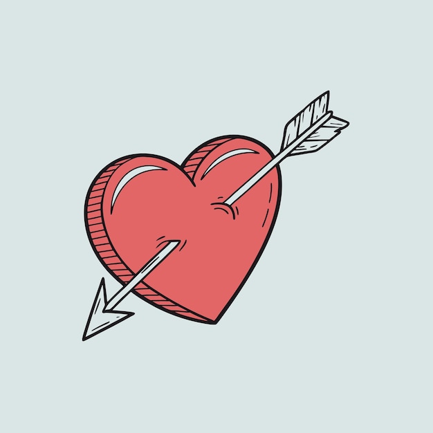 Corazón con vector de flecha