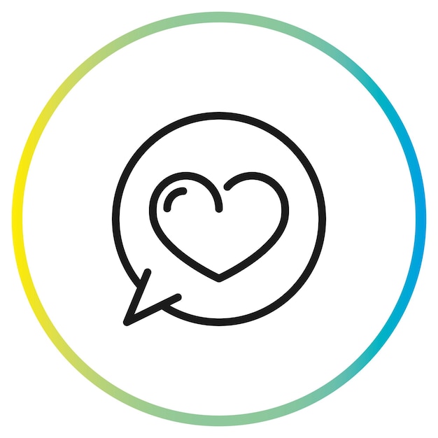 Corazón en vector icono de burbuja de discurso