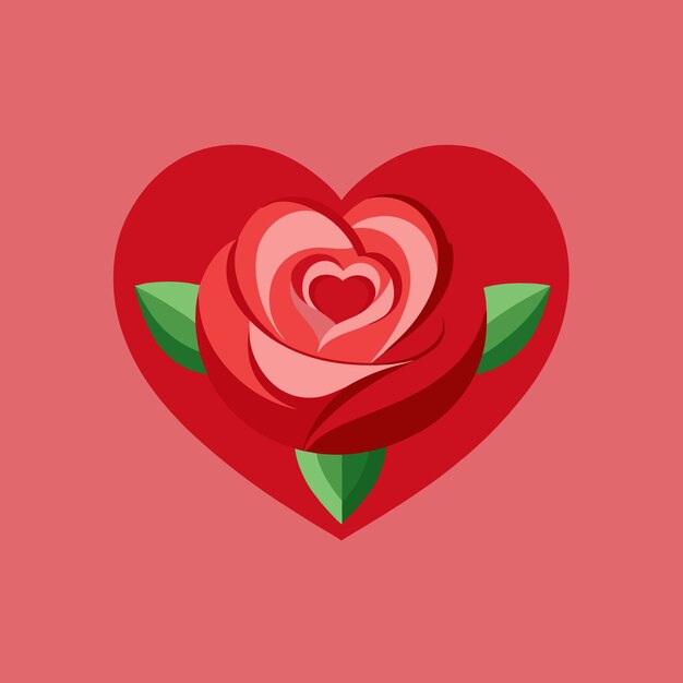 un corazón con el vector de la rosa