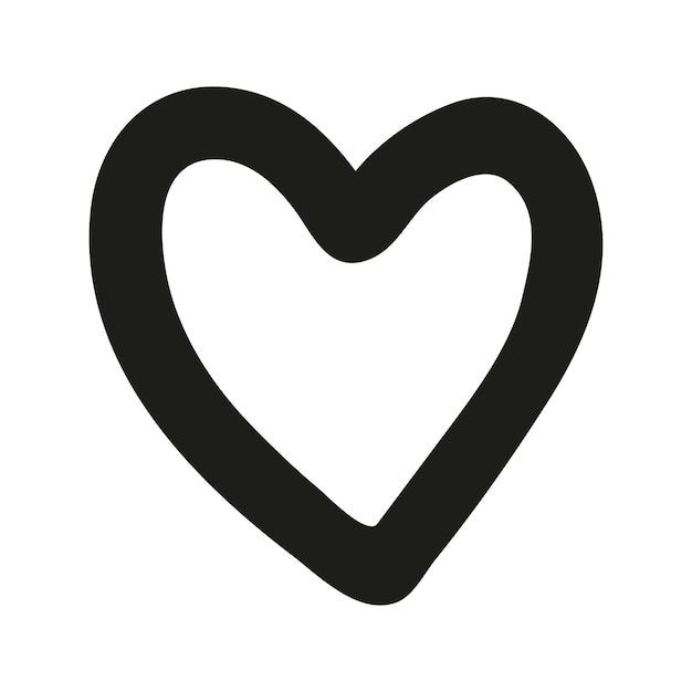 Corazón vectorial dibujado a mano Ilustración de garabateo romántico