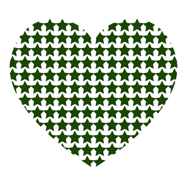 Corazón vectorial con patrón de estrellas