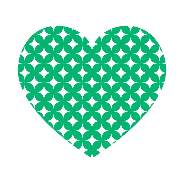 Corazón vectorial con patrón de estrellas