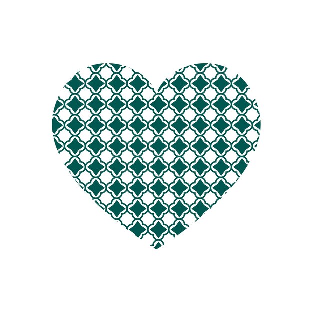 Corazón vectorial con patrón de estrellas