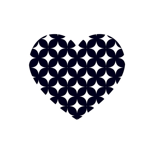 Corazón vectorial con patrón de estrellas
