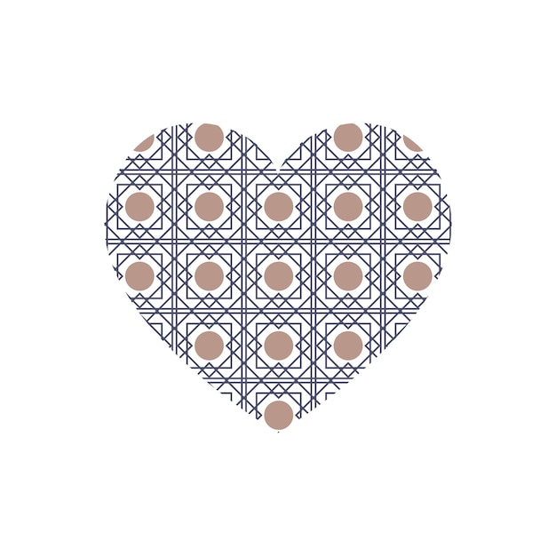 Corazón vectorial con patrón punteado