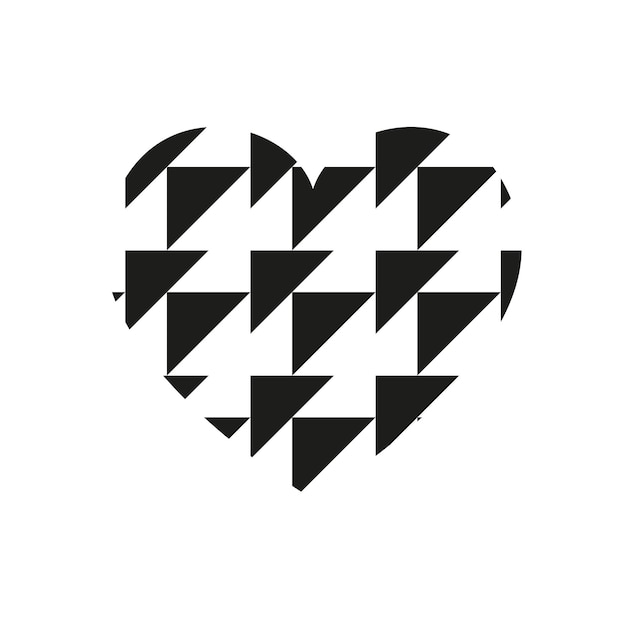 Corazón vectorial con patrón de rayas diagonales