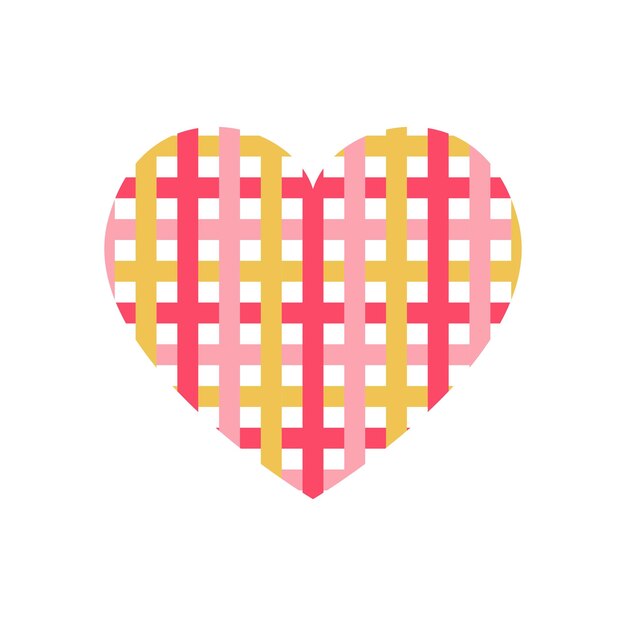 Corazón vectorial con patrón de rayas horizontales