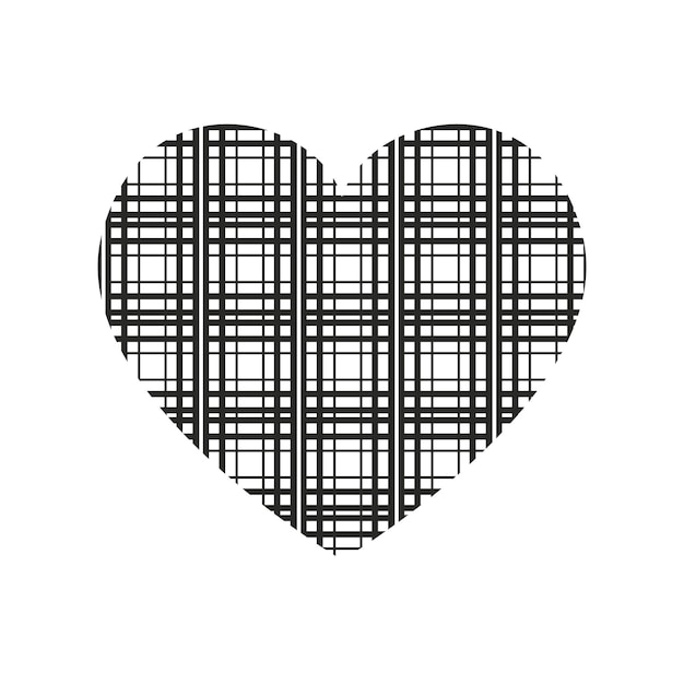 Corazón vectorial con patrón de rayas horizontales