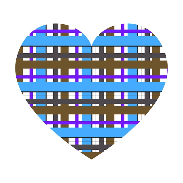 Corazón vectorial con patrón de rayas horizontales