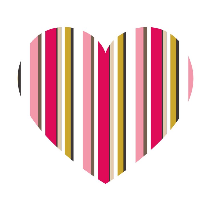 Vector corazón vectorial con patrón de rayas verticales