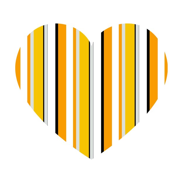 Corazón vectorial con patrón de rayas verticales