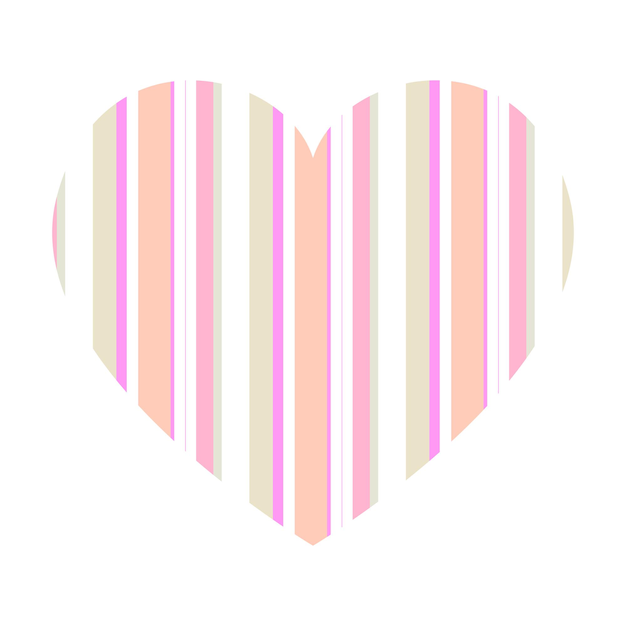 Corazón vectorial con patrón de rayas verticales