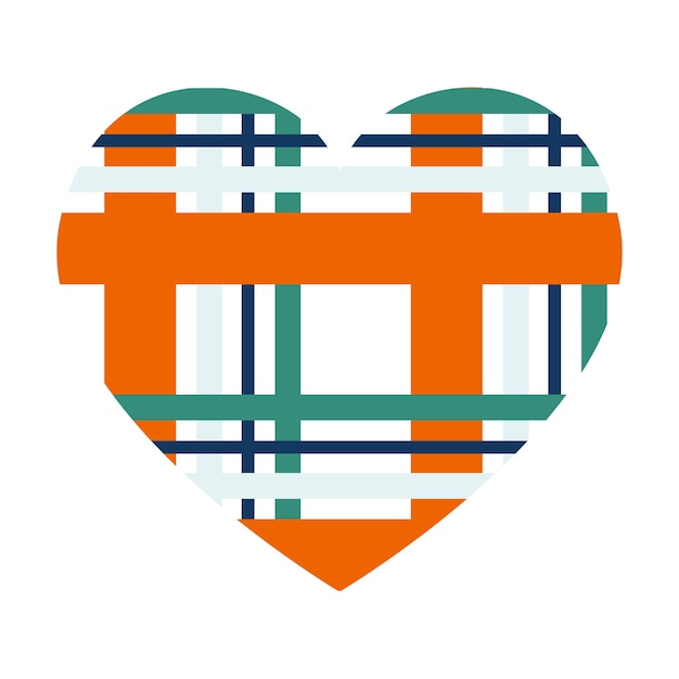 Corazón vectorial con patrón de rayas verticales