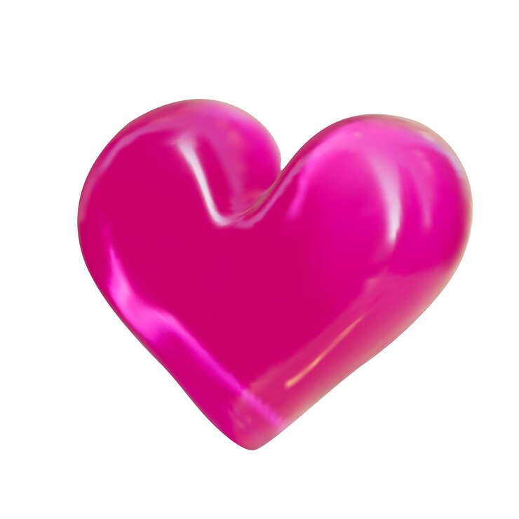 Vector corazón de vidrio aislado en fondo transparente forma líquida de vidrio 3d
