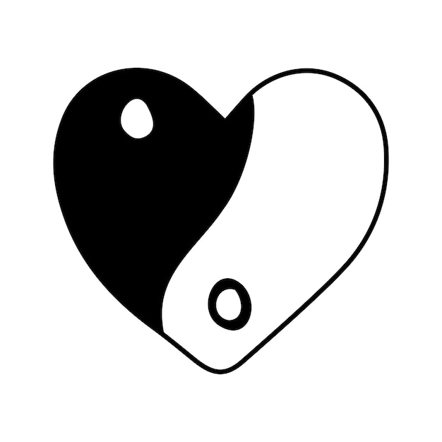 Vector el corazón de yin yang