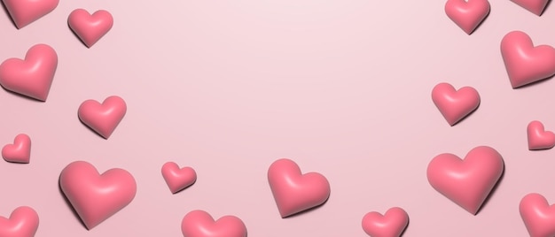 corazones 3d con sombra