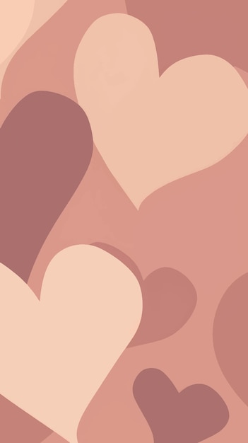 Corazones abstractos con fondo rosado