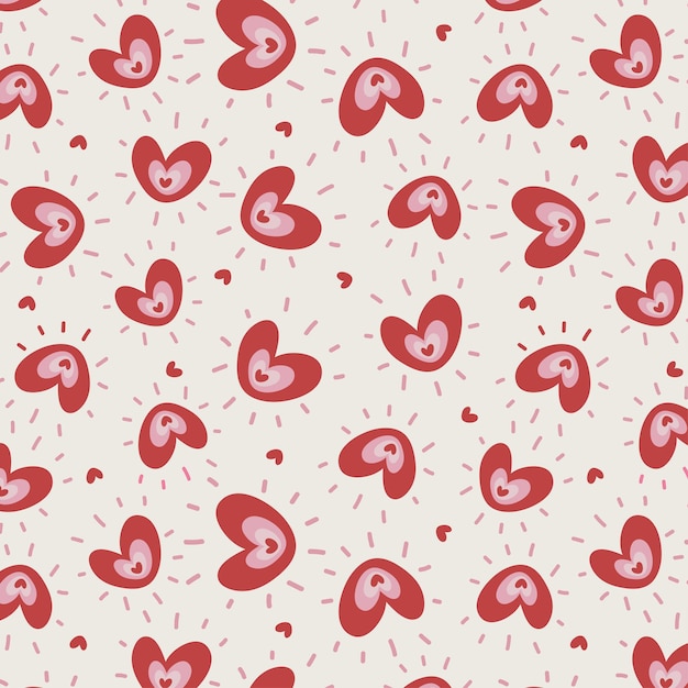Los corazones de amor romántico de San Valentín con un patrón sin costuras
