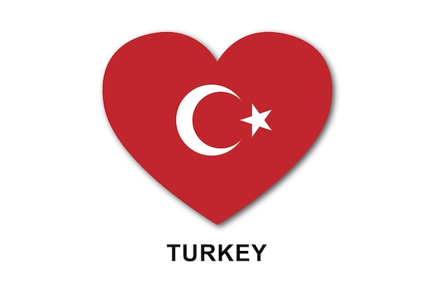 Corazones de banderas de Turquía