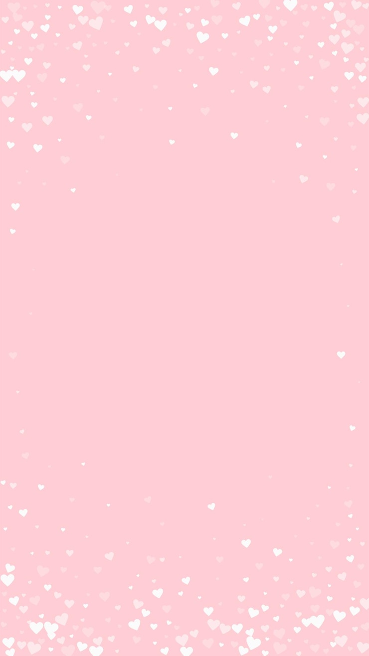 Vector corazones blancos esparcidos sobre un fondo rosado