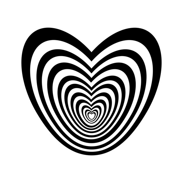 Corazones blancos y negros aislados sobre un fondo blanco concepto del día de San Valentín
