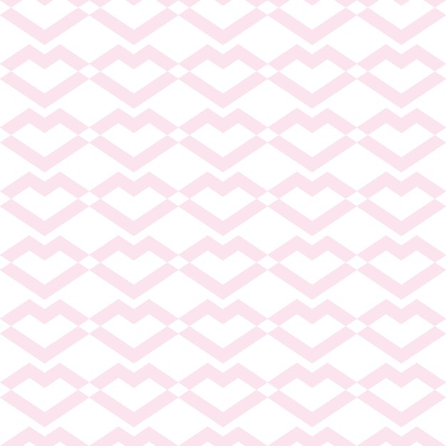Corazones de color rosa y blanco vector geométrico patrón abstracto repetir fondo