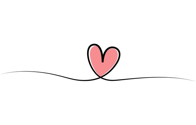 Corazones continuo dibujo de una línea concepto de día de San Valentín Corazones pareja minimalista de moda
