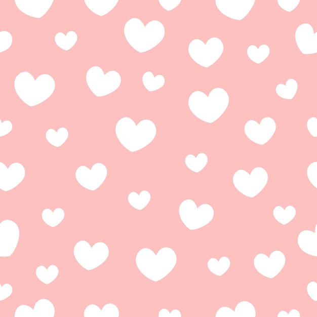 Corazones sin costuras Patrón del día de San Valentín con fondo vectorial de corazones de amor
