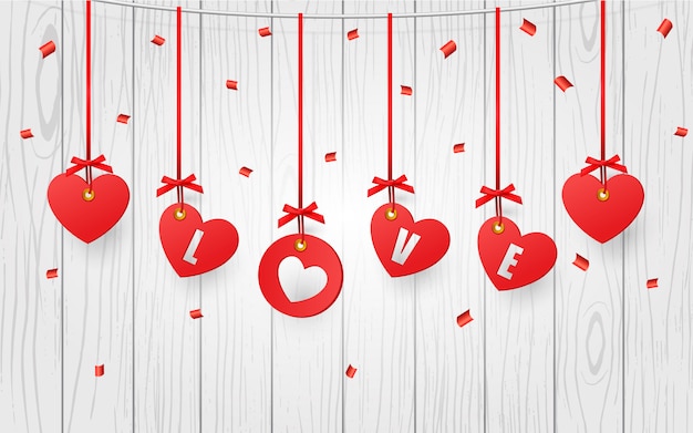 Vector corazones decorativos de san valentin