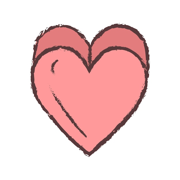 Corazones dibujados a mano garabateados llenos de línea en blanco