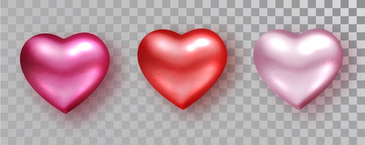 Vector corazones establecen tonos para el diseño del día de san valentín aislado en transparente