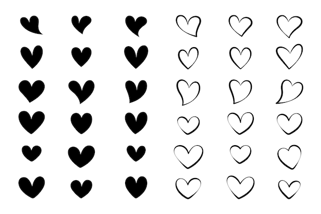 Corazones estilizados de diferentes formas 1
