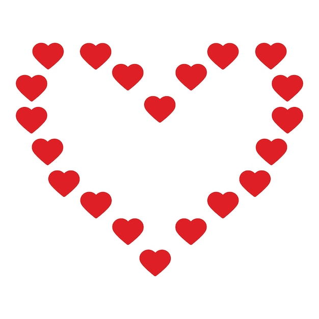 Corazones en forma de corazón contorno marco de corazón borde en rojo de moda st valentines copia idea de plantilla de espacio