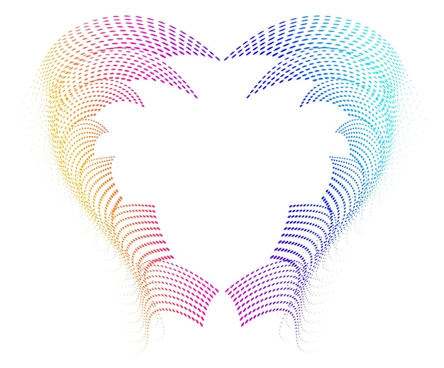 Corazones geométricos, logotipos lineales, iconos vectoriales o logotipos, diseño gráfico, elementos de estilo moderno, cuidado amoroso, ilustración vectorial, símbolo geométrico de caridad EPS 10