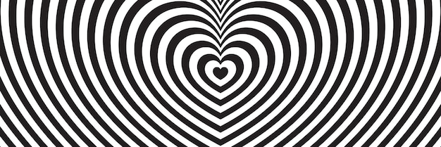 corazones horizontales en blanco y negro para el fondo