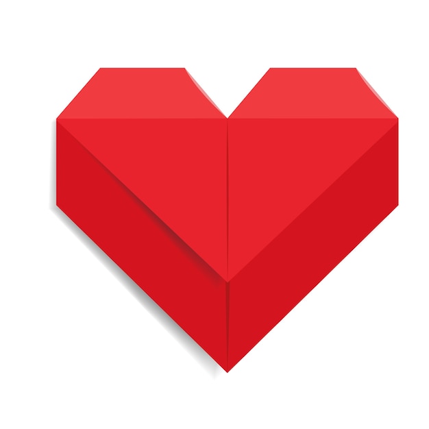 Corazones de papel en estilo origami
